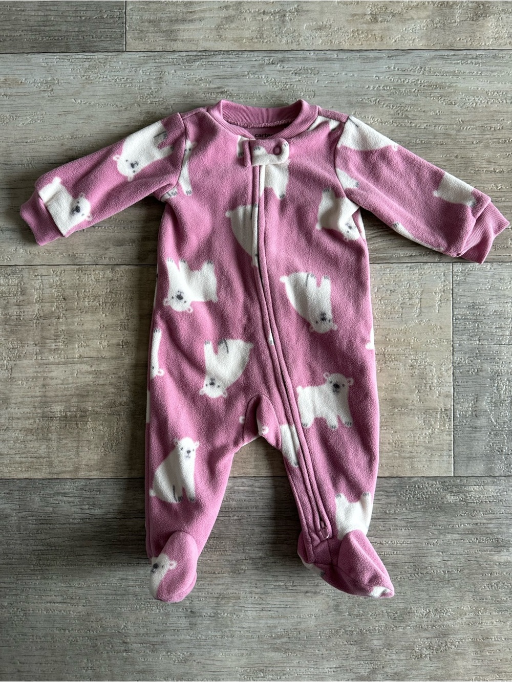 Carter's Baby Girl Polar Bear Print Fleece Footed Sleeper 3M